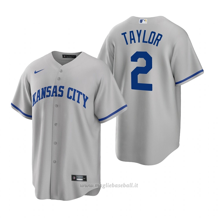 Maglia Baseball Uomo Kansas City Royals Michael A. Taylor Replica Road Grigio
